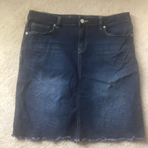 Dark blue mini jean skirt